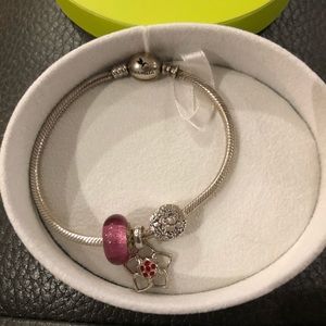 Chamilia bracelet with 3 charms